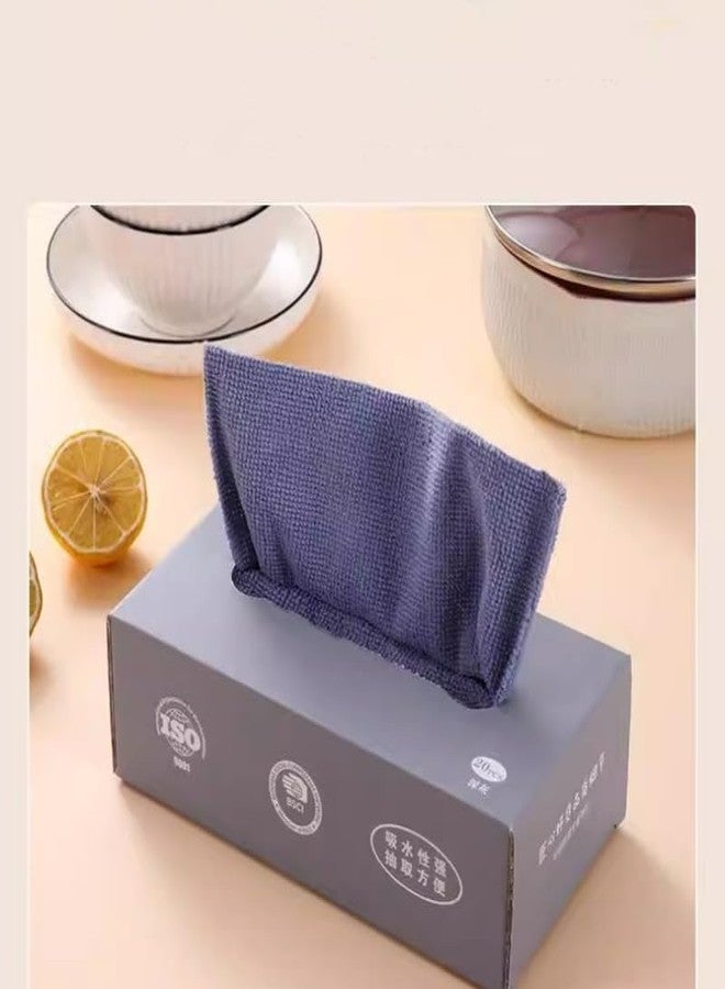 XFSPYY Microfiber Cleaning Cloths, Reusable Cleaning Towels in Box, Microfiber Lint Free Multi-Purpose Towel, Blue, 7.9''x7.9'' (20 Pieces) - Image 4