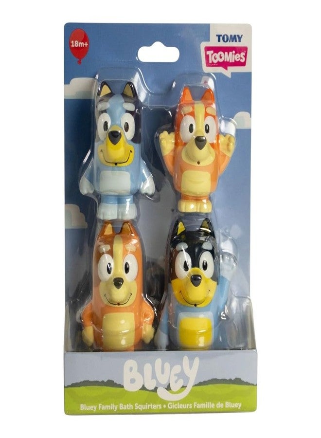 Toomies TOMY Toomies Bluey Bath Toy Squirters - Includes Bandit, Chilli, Bingo, and Bluey Figures - Toddler Water Toys for Pool or Bathtub Play - Toddler Toys Ages 18 Months and Up - Image 1