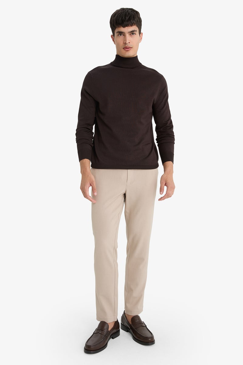 DeFacto Brown Man Regular Fit Turtleneck Knitwear Pullover Casual - Image 2
