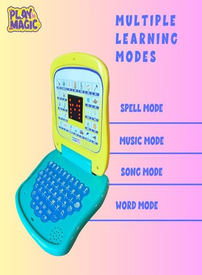 PlayMagic Kids Laptop Computer Toy|Alphabet&Number Chart with LED Display|Activity Set Learning&Educational Toy with Music&Sound|Birthday Gift for Kids 3+|3xAA Battery|Made in India|Multicolor - Image 3