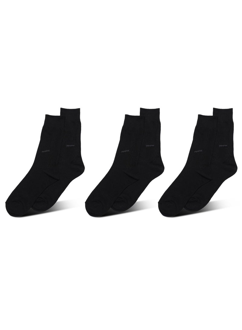 AMPM MEN'S FORMAL SOCKS (PACK OF 3) - BLACK - Image 1