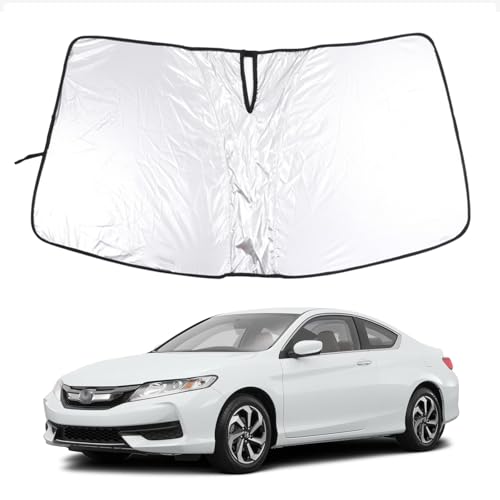 Qiosreui Windshield Sunshade for Honda Accord 2013-2016, Front Window Sun Shade, Foldable Reflective Sun Visor, Screen Shield Cover UV Blocker Protector HeatShield (White) - Image 1