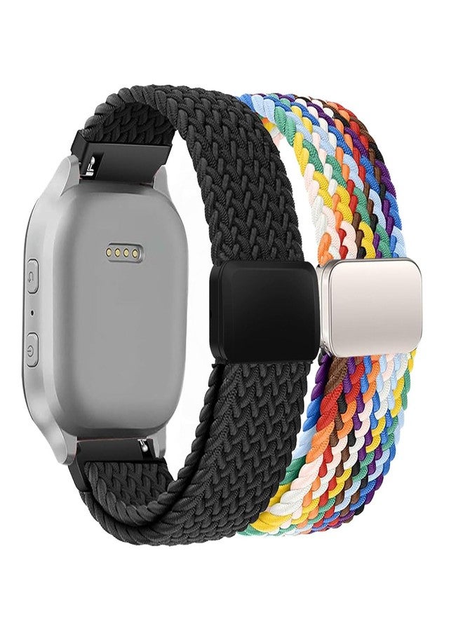 Xininyia 2-Pack Compatible for Cosmo JrTrack 5, for Bark, for Fitpolo AR-01 Nylon Stretch Watch Bands Breathable Elastic Replacement Wristband Adjustable Straps - Image 1