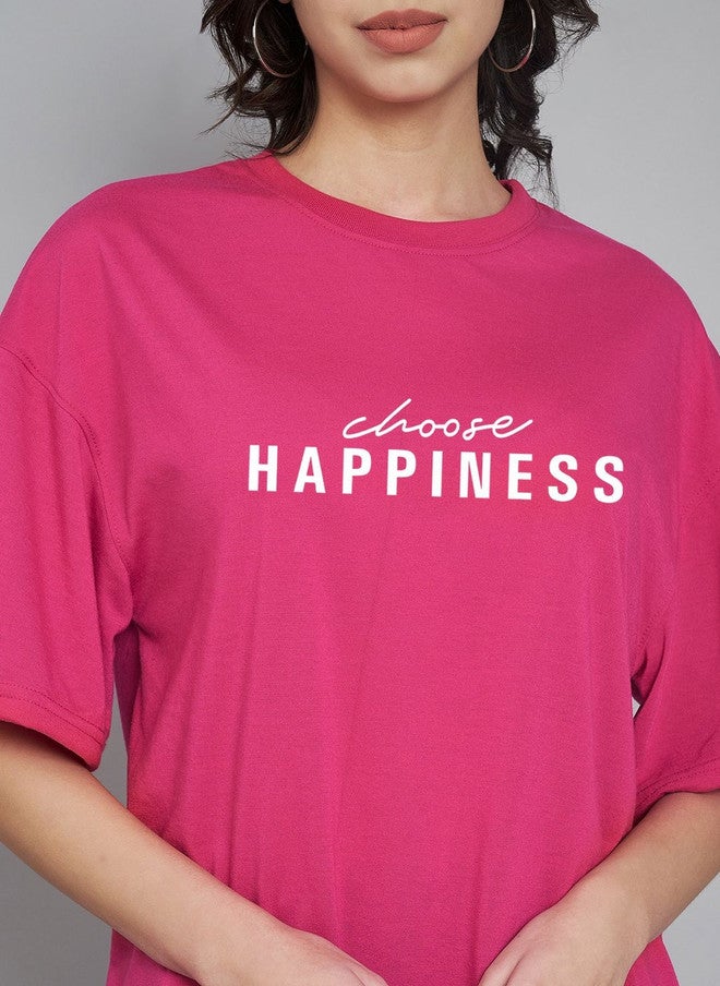 Trend Level Women Typography Printed Drop-Shoulder Sleeves T-shirt - Image 2