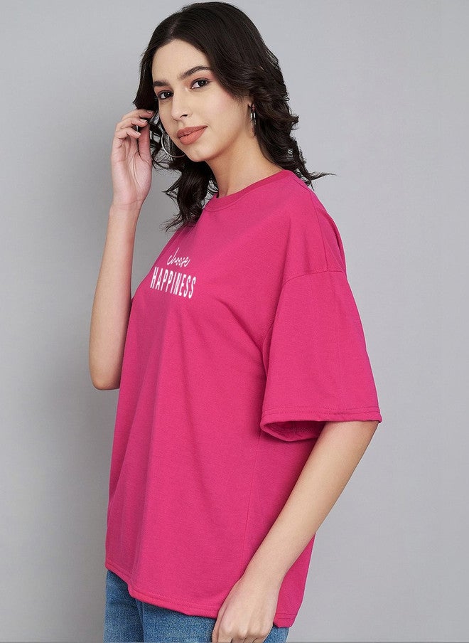 Trend Level Women Typography Printed Drop-Shoulder Sleeves T-shirt - Image 3