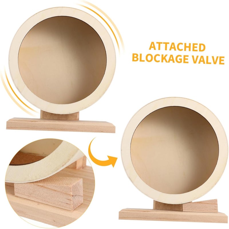 Garneck Wooden Non Run Exercise Wheel for Small Pets Silent and Durable Hamster for Hamsters Hedgehogs and Pet Rats S for Indoor Play and Activity - Image 5