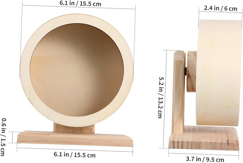 Garneck Wooden Non Run Exercise Wheel for Small Pets Silent and Durable Hamster for Hamsters Hedgehogs and Pet Rats S for Indoor Play and Activity - Image 2