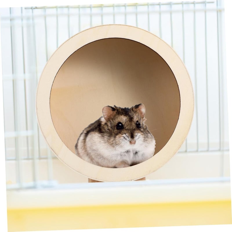 Garneck Wooden Non Run Exercise Wheel for Small Pets Silent and Durable Hamster for Hamsters Hedgehogs and Pet Rats S for Indoor Play and Activity - Image 4