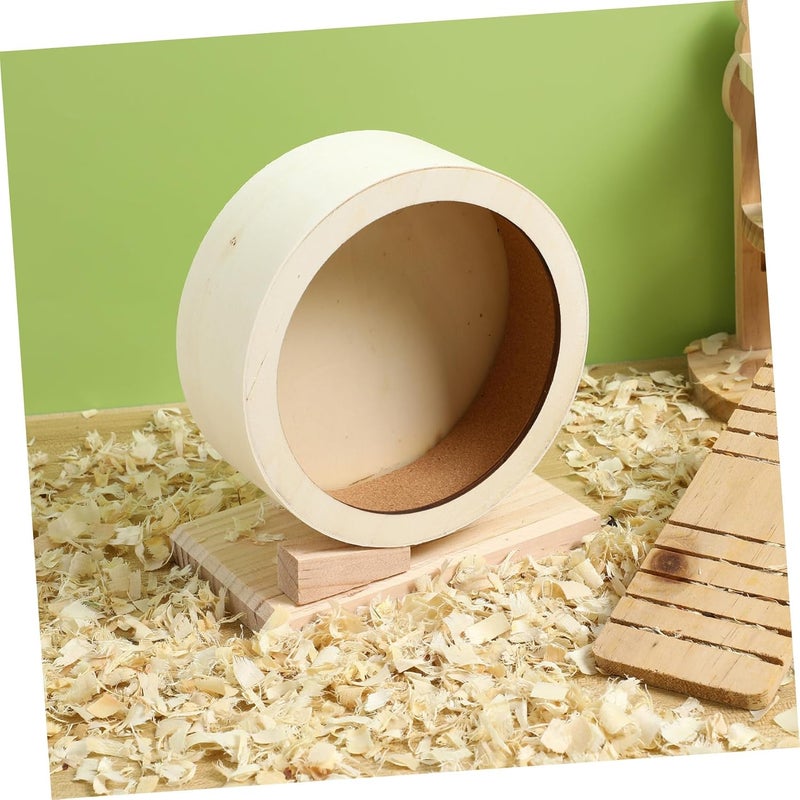 Garneck Wooden Non Run Exercise Wheel for Small Pets Silent and Durable Hamster for Hamsters Hedgehogs and Pet Rats S for Indoor Play and Activity - Image 3