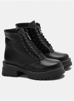 TGS Zip Up Laced Combat Boots  - Image 1