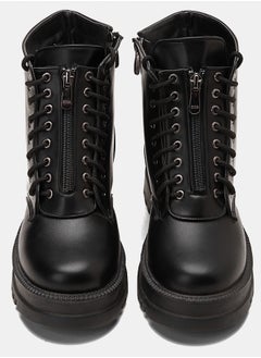 TGS Zip Up Laced Combat Boots  - Image 4