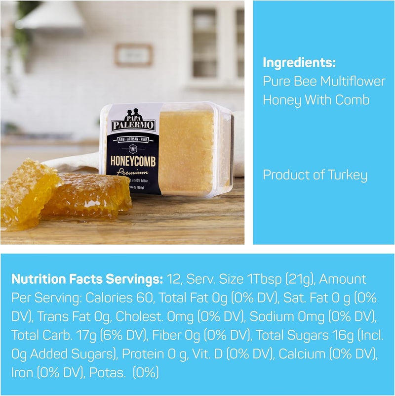 Palermo Papa Palermo Premium Raw Honeycomb - 100% Edible, All-Natural, No Additives - 7.05 oz - Image 5