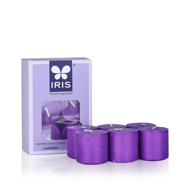 Iris Home Fragrances Lavender Scented Votive Candles Refill Pack of 632geach Burn time 8hrs per Candle Lavender - Image 2