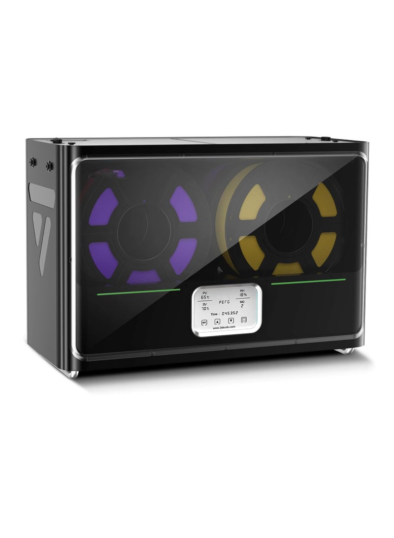 Filament Dryer S4, Large Capacity 3D Printer Filament Dryer Box with Triple Fan, 4-Spool Drying, Faster Heating, Auto Humidity Control, PLA PETG ABS TPU Nylon PA Filament Storage Box, Black - Image 1