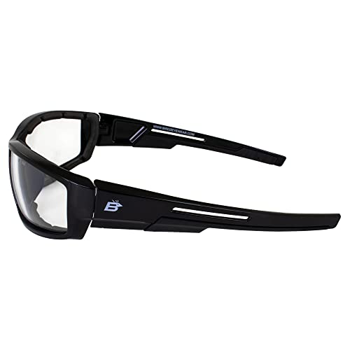 Birdz Eyewear Swoop Anti-Fog Padded Motorcycle Sunglasses Riding Glasses 2 Pairs Black Frame with Clear & Smoke Lenses for Day & Night ANSI Z87 .1 (Clear/Smoke) - Image 4