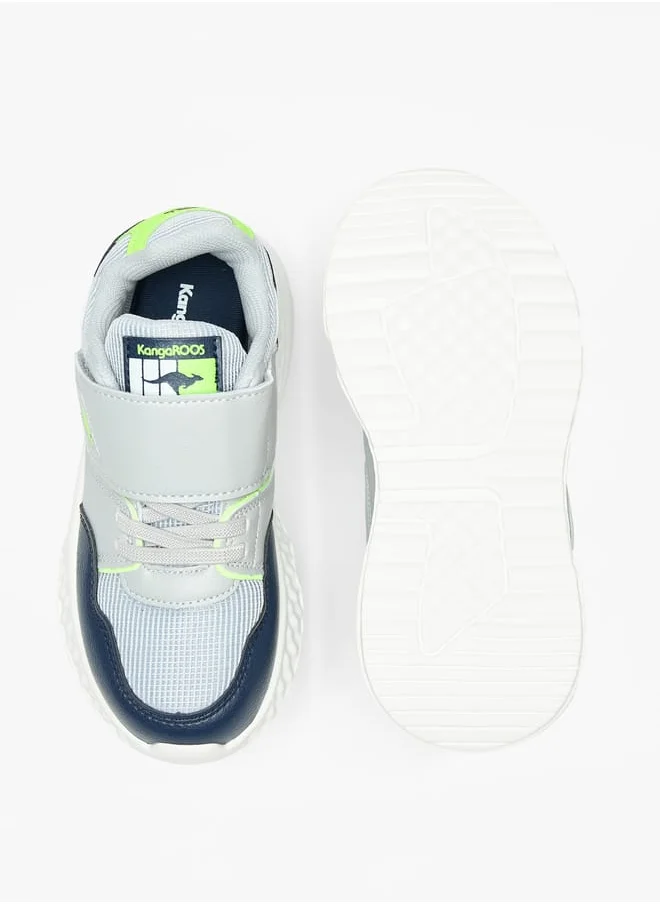 كانغاروس Boys Colourblock Sports Shoes With Hook And Loop Closure