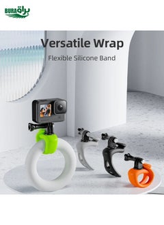 BURAQ TELESIN Action Camera Mount Silicone Adjustable Mini Flexible Bracket For GoPro HERO / Insta360 / DJI Action Camera(Black)  - Image 3
