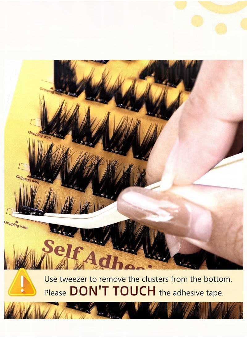 mierting - Self Adhesive Eyelashes Pre glued False Eyelashes 120 Piece Set of Glue-free False Eyelashes 10mm to 16mm and Tweezers Natural Look with Eyelash Clusters Tweezer Reusable Press on Lashes No Glue Needed Lashes - Image 1