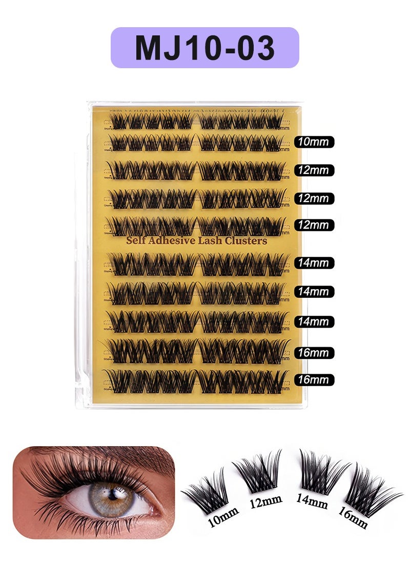 mierting - Self Adhesive Eyelashes Pre glued False Eyelashes 120 Piece Set of Glue-free False Eyelashes 10mm to 16mm and Tweezers Natural Look with Eyelash Clusters Tweezer Reusable Press on Lashes No Glue Needed Lashes - Image 1