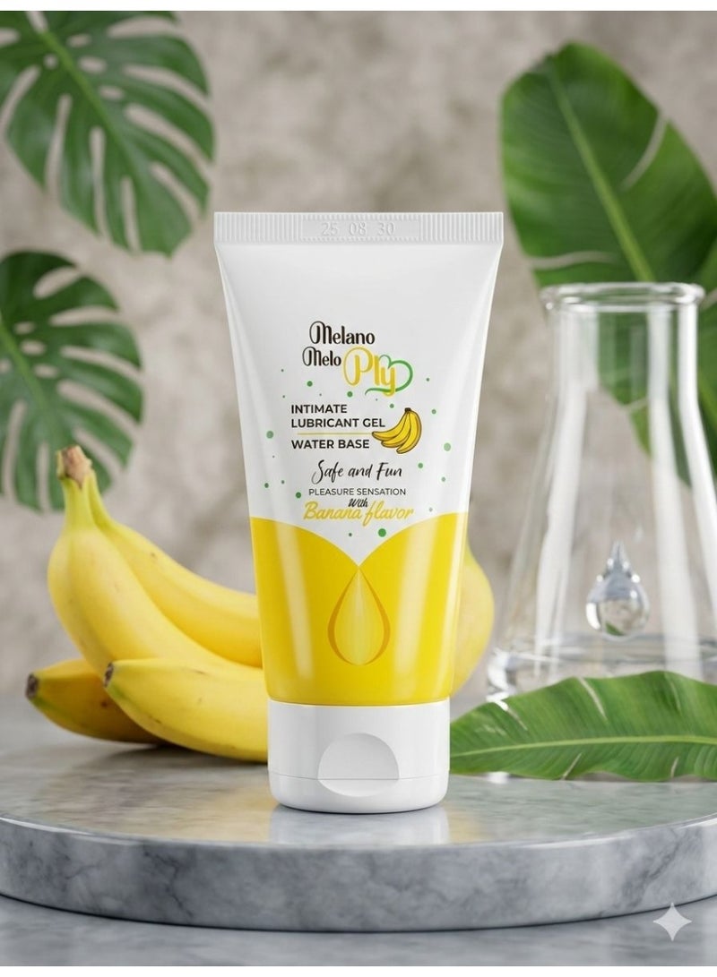 Safe and pleasant banana-flavored lubricant gel for sensitive areas