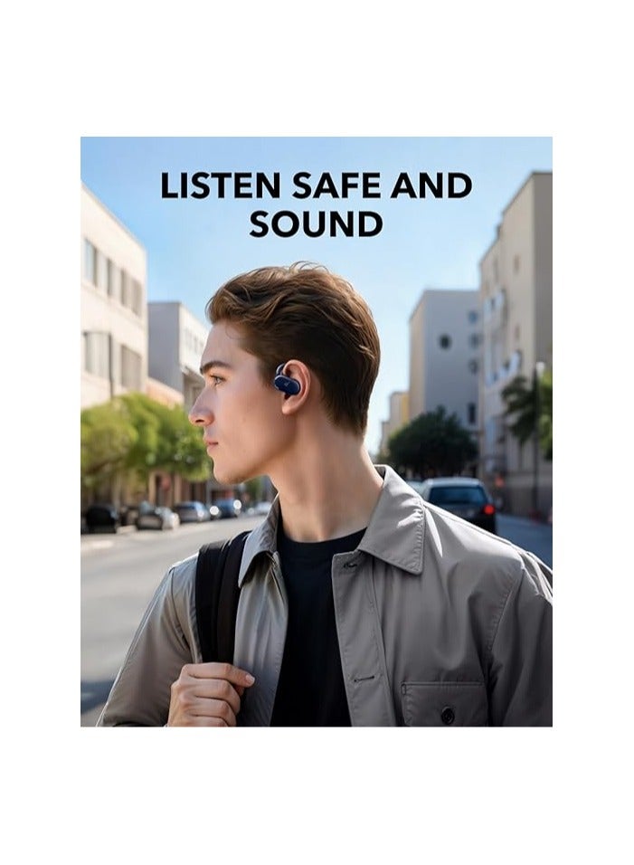 Soundcore V20i by Anker Open-Ear Headphones, Adjustable Ear Hooks, Ultra-Comfort, Snug Fit, Deep Bass, Clear Calls, IP55, LED Lights, 36H Playtime, Bluetooth 5.4 Earbuds, Multipoint Connection Blue - Image 4