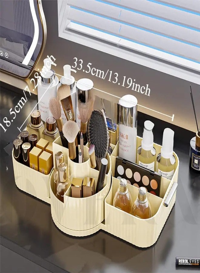 Overa Makeup Countertop Organizer For Cosmetics, Makeup Storage Box Vanity Holder For Lotion, Brushe, Eyeliner, Nail Polish, Lipstick, Jewelry. (13 Section) - Image 3