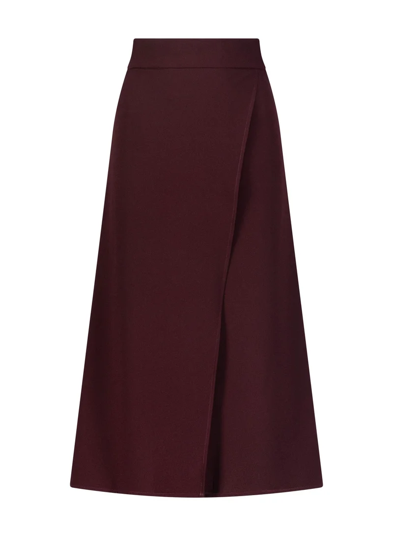 Lalele Slit Midi Skirt Burgundy