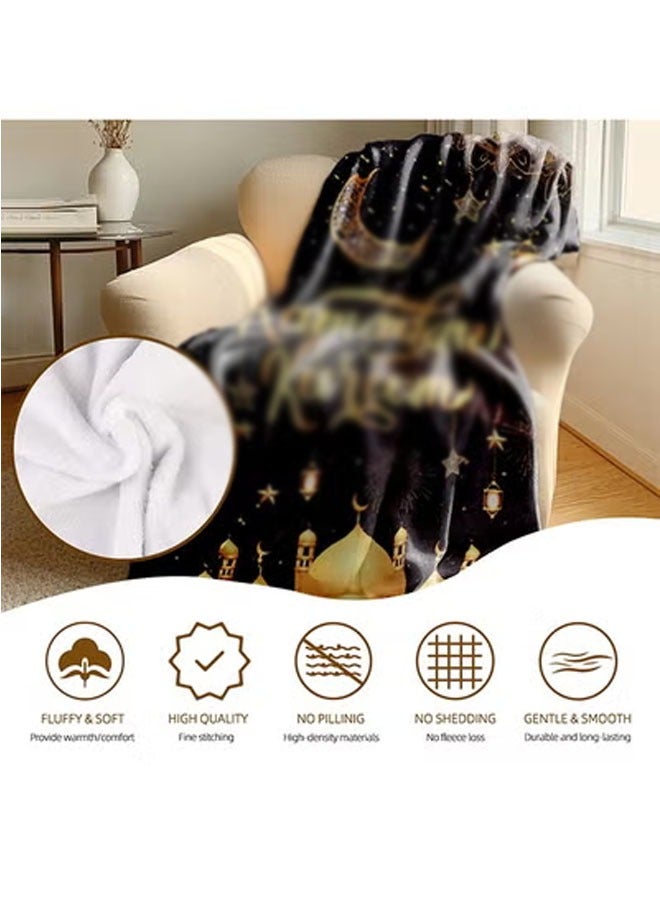 بيوينتي قصر الذهب الأسود بطانية ، بطانية لينة مريحة وخفيفة الوزن سميكة ، ديكور المنزل هدية السنة الجديدة ، الرجال والنساء والأطفال غرفة نوم غرفة المعيشة أريكة الديكور - Image 2