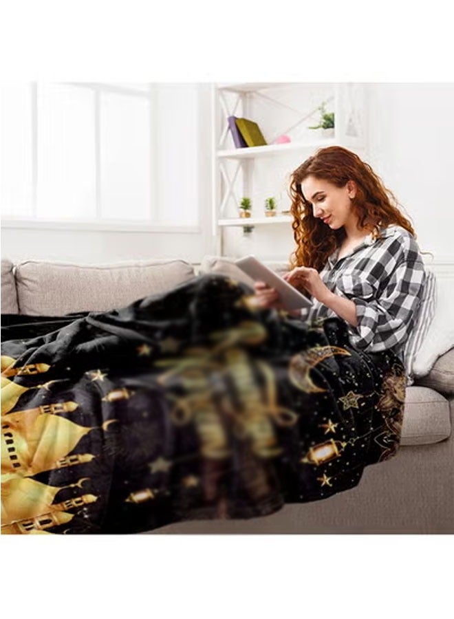 بيوينتي قصر الذهب الأسود بطانية ، بطانية لينة مريحة وخفيفة الوزن سميكة ، ديكور المنزل هدية السنة الجديدة ، الرجال والنساء والأطفال غرفة نوم غرفة المعيشة أريكة الديكور - Image 5