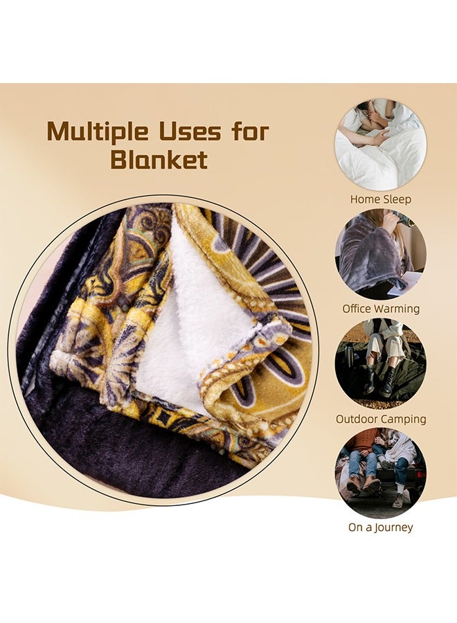 بيوينتي قصر الذهب الأسود بطانية ، بطانية لينة مريحة وخفيفة الوزن سميكة ، ديكور المنزل هدية السنة الجديدة ، الرجال والنساء والأطفال غرفة نوم غرفة المعيشة أريكة الديكور - Image 4