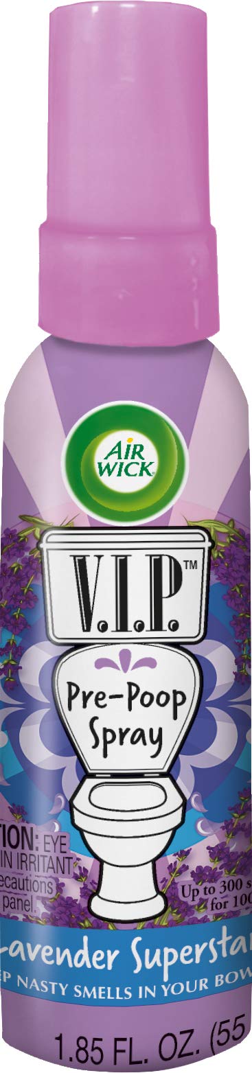 Air Wick V.I.P. Pre-Poop Toilet Spray, Up to 100 uses, Contains Essential Oils, Lavender Superstar Scent, Travel size, 1.85 oz, Holiday Gifts, White Elephant gifts, Stocking Stuffers - Image 1