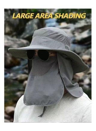 Sun Hats for Men Women Fishing Hat UPF 50+ Breathable Wide Brim Bucket Hats Summer UV Protection Safari Hat with Neck Flap - view 5