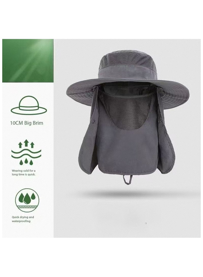 DELGREEN Sun Hats for Men Women Fishing Hat UPF 50+ Breathable Wide Brim Bucket Hats Summer UV Protection Safari Hat with Neck Flap  - Image 2