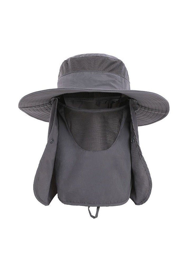 DELGREEN Sun Hats for Men Women Fishing Hat UPF 50+ Breathable Wide Brim Bucket Hats Summer UV Protection Safari Hat with Neck Flap  - Image 1