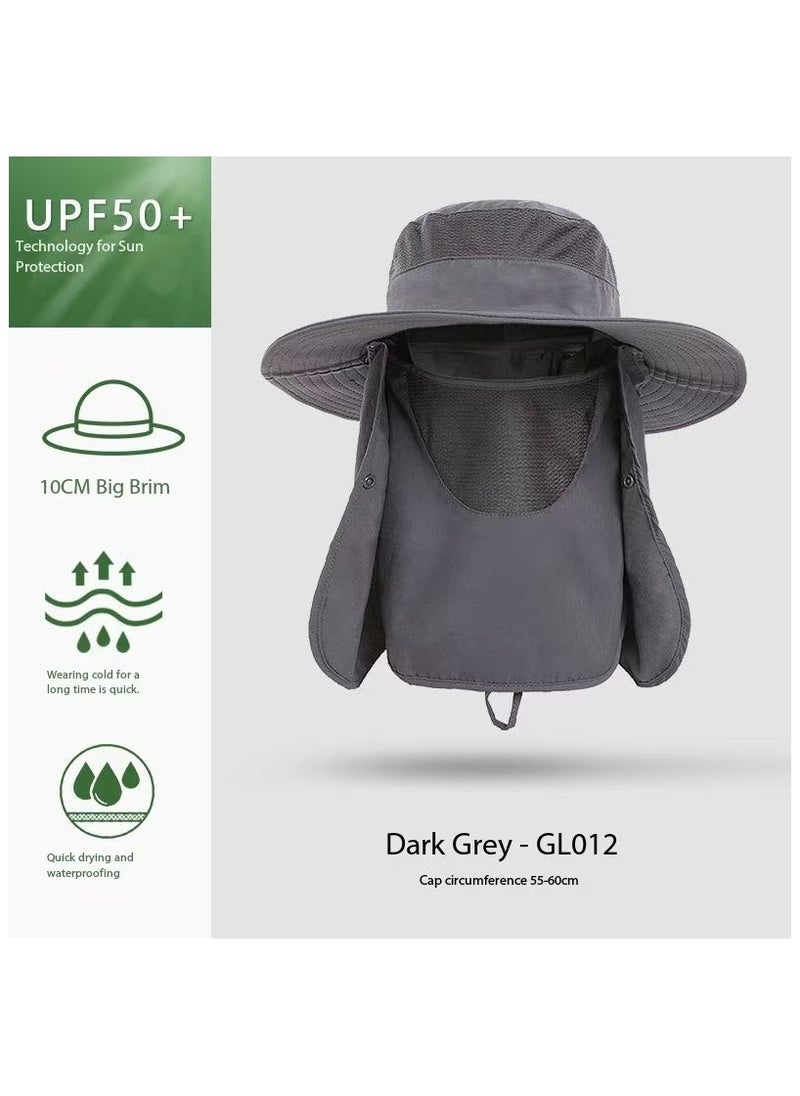 DELGREEN Sun Hats for Men Women Fishing Hat UPF 50+ Breathable Wide Brim Bucket Hats Summer UV Protection Safari Hat with Neck Flap  - Image 2