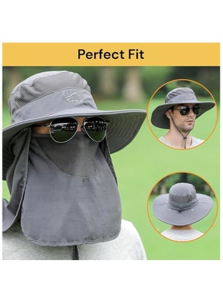 Sun Hats for Men Women Fishing Hat UPF 50+ Breathable Wide Brim Bucket Hats Summer UV Protection Safari Hat with Neck Flap - view 4