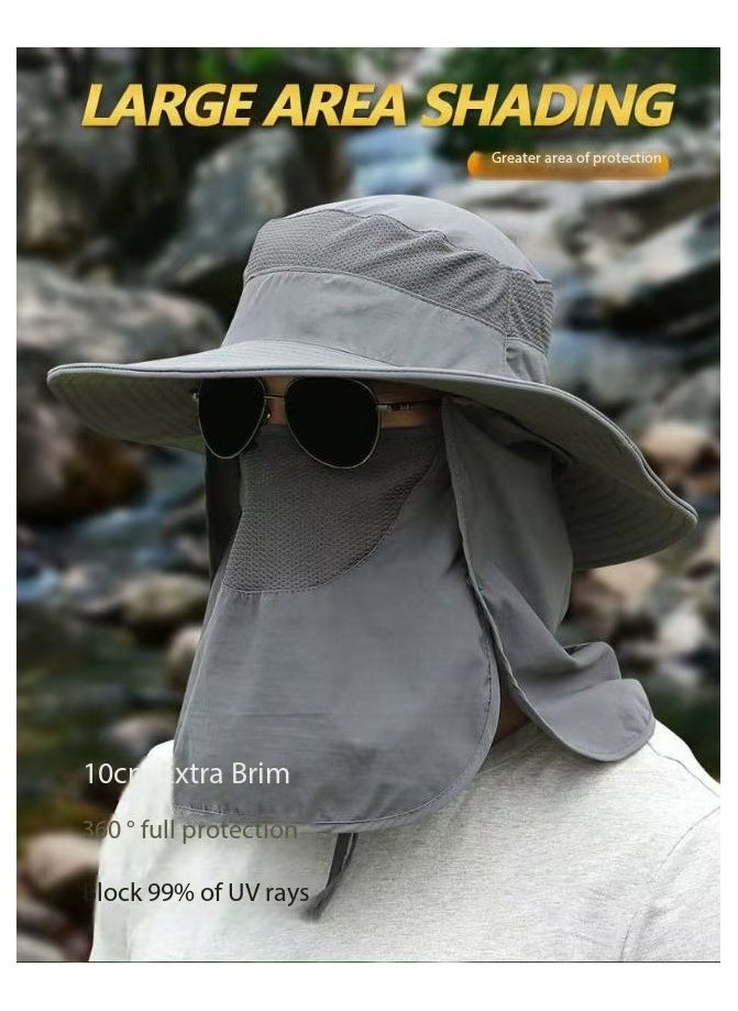 DELGREEN Sun Hats for Men Women Fishing Hat UPF 50+ Breathable Wide Brim Bucket Hats Summer UV Protection Safari Hat with Neck Flap  - Image 5