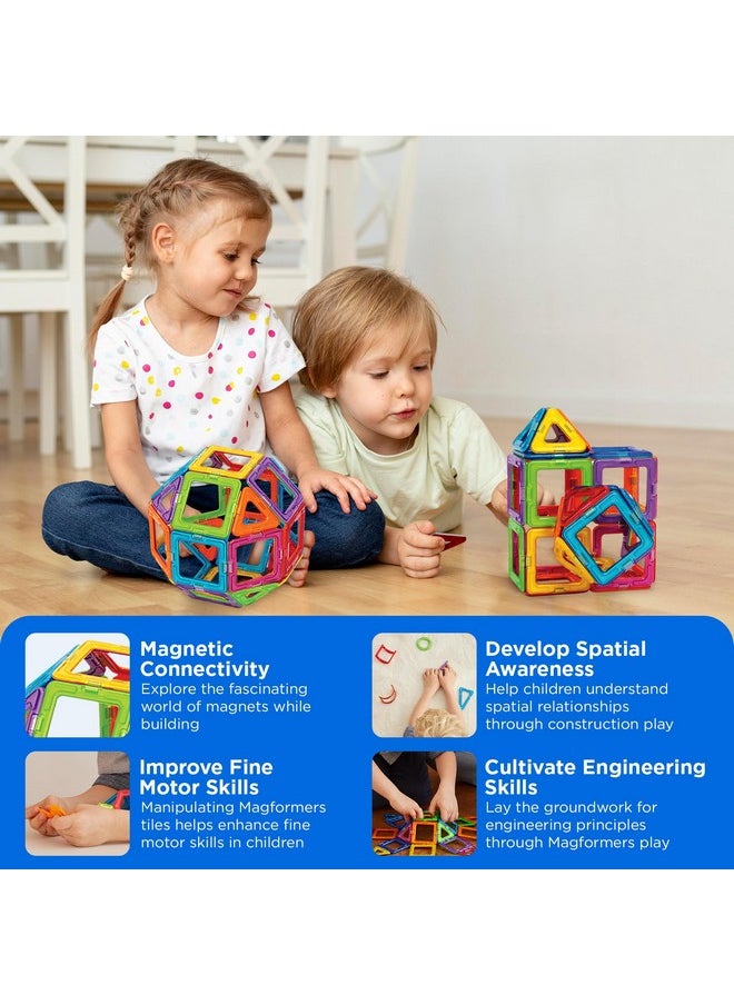 Magformers Basic Set (30 Pieces) Magnetic Building Blocks, Educational Tiles, Stem Toy - 63076 , Rainbow  - Image 3