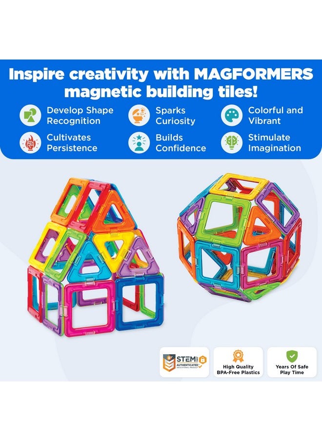 Magformers Basic Set (30 Pieces) Magnetic Building Blocks, Educational Tiles, Stem Toy - 63076 , Rainbow  - Image 1