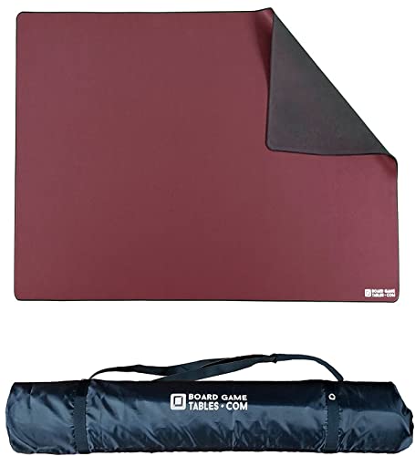 BOARD GAME TABLES.COM Board Game Playmat 3X5Thick Super CushionedStitched EdgeWater Resistant with Carrying Case for Tabletop Board Games Card Games RPG Games Medium Burgundy - Image 1