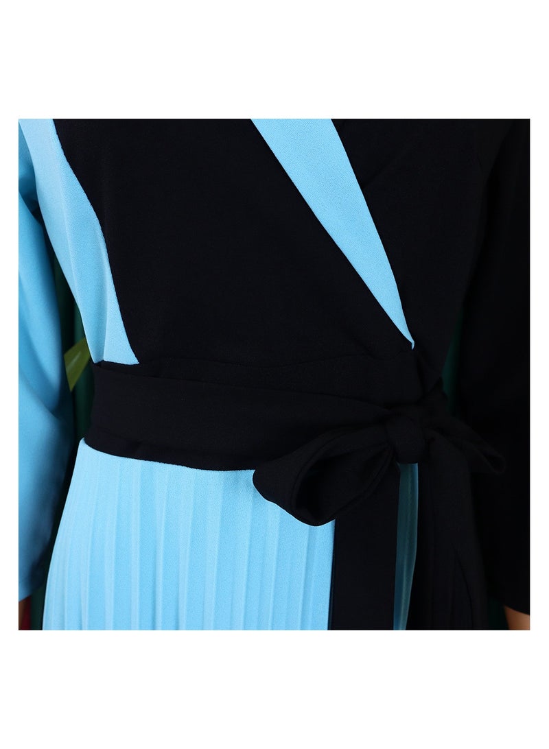 Shougu New Fashionable Temperament Color Matching Lace Up Pleated Suit Style Jacket Dress - Image 4