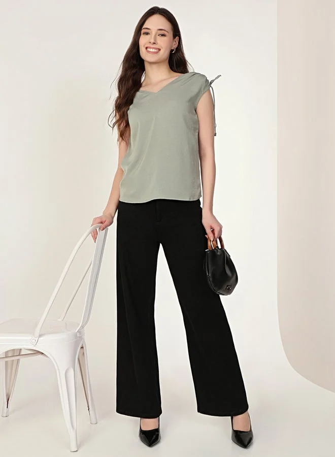 Mish  Green Tie-Up Details Sleeveless Top for Women | Best Price UAE