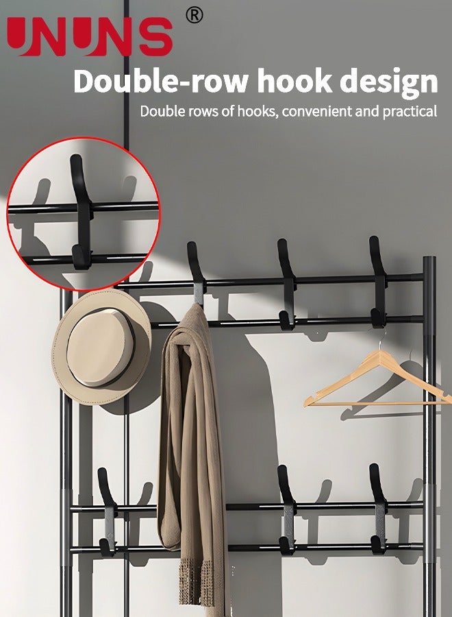 UNUNS 5-Tier Shoe Rack With Coat Rack,8 Hooks Hall Tree Lightweight Metal Shoe Rack Organizer,Multifunctional Coat Rack Shoe Shelf for Apartment Bedroom College Dorm And Entryway - Image 3