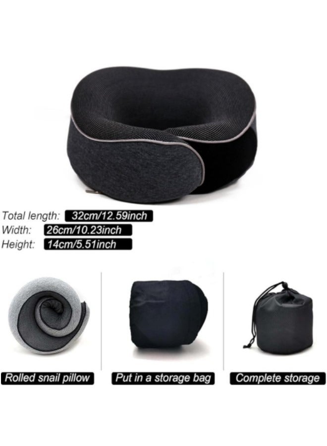 GGEROU Travel Pillow, Memory Foam Neck Pillow, U Shape Plus Travel Pillow Ergonomic Design Full Neck Surround Pillow Grey - Image 5