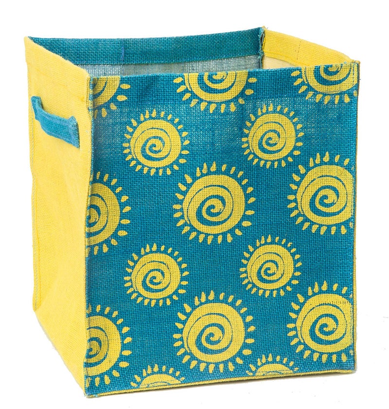 HB Storage Basket Laundry Basket Wardrobe Storage Home Storage Clothes Storage Bag Space Saver Bag Open Storage Bins Under Bed Storage Storage Drawer Jute Basket Blue Spiral - Image 2