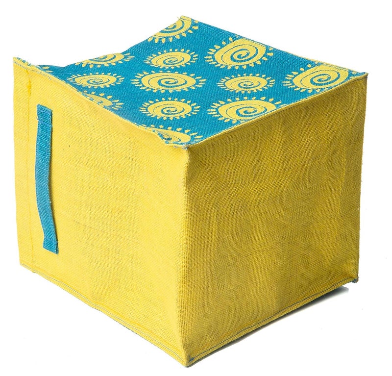 HB Storage Basket Laundry Basket Wardrobe Storage Home Storage Clothes Storage Bag Space Saver Bag Open Storage Bins Under Bed Storage Storage Drawer Jute Basket Blue Spiral - Image 3