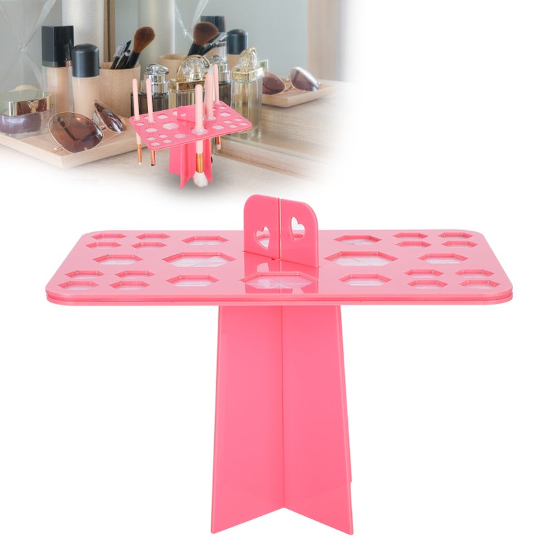 26 Hole Makeup Brush Drying Rack Organizer Cosmetic Brush Display Stand Shelf Tool - Image 4