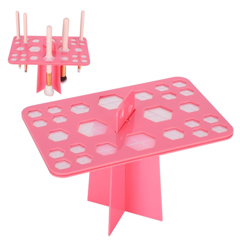 26 Hole Makeup Brush Drying Rack Organizer Cosmetic Brush Display Stand Shelf Tool - Image 3
