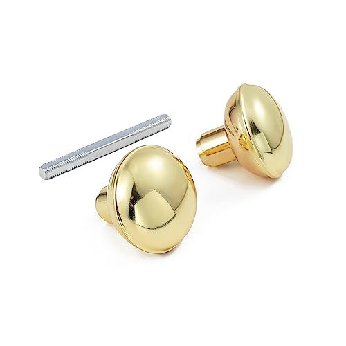 newliplace Intieror Gold Door Knob Set with Spindle, Old Style Door Knobs Replacement Set for Mortise Lock Interior Doors, Polished Brass - Image 5