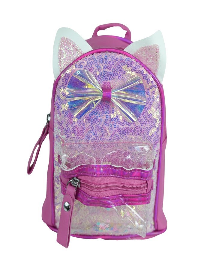 LYF5STAR Red Rose Glitter Cat Ears Backpack - Cute Kids Backpack with Bow - Image 1
